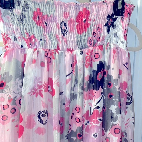 EUC rampage size medium maxi, dress, gray, pink, black, silver, sheer lined - Picture 4 of 5